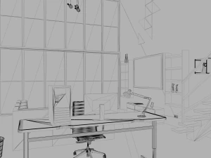 dubleks evin i&ccedil; kısmı 3D Model