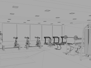 gym interior Modèle 3D