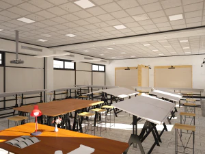 건축 디자인 스튜디오 교실 3D 모델