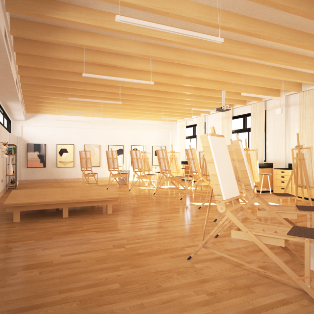 painting studio 3D Model .c4d .max .obj .3ds .fbx .stl .blend 