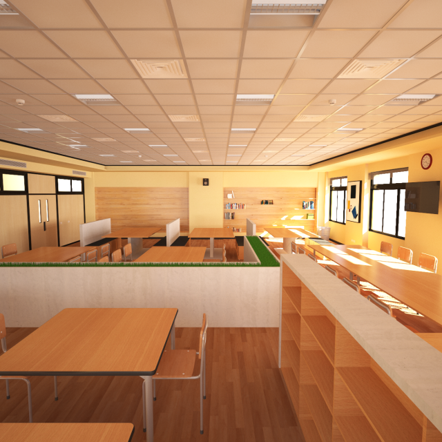 university study room 3D मॉडल .c4d .max .obj .3ds .fbx .stl .blend 