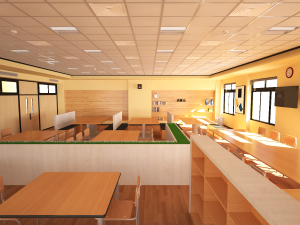 university study room 3D Model