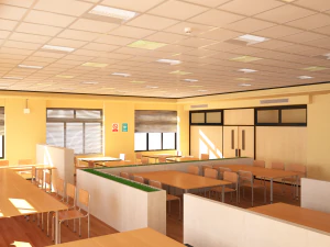 university study room 3D Model