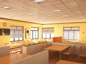 university study room 3D Model