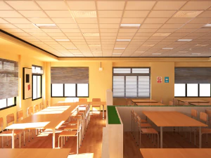 university study room 3D Model