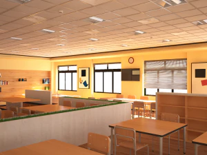 university study room 3D Model