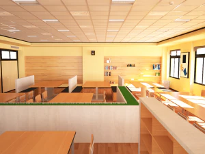 university study room 3D Model