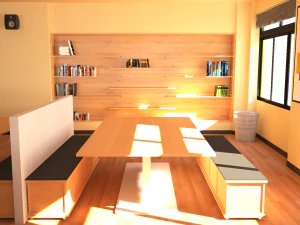 university study room 3D Model
