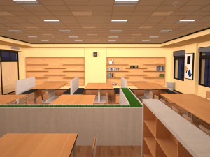 university study room 3D Model