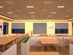 university study room 3D Model