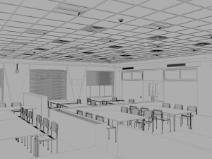 university study room 3D Model