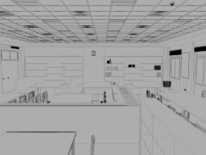 university study room 3D Model