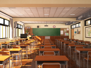 japanese classroom 3D Model