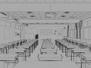 japanese classroom 3D Model