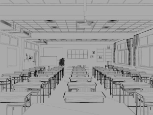 japanese classroom 3D Model