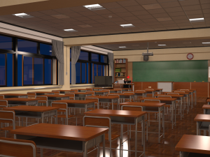 japanese classroom 3D Model