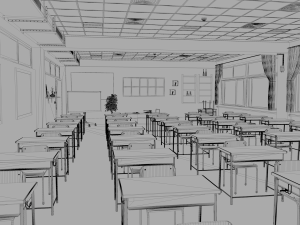 japanese classroom 3D Model