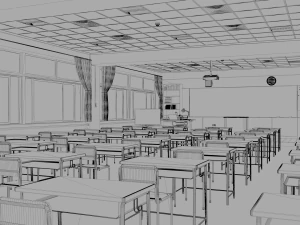 japanese classroom 3D Model