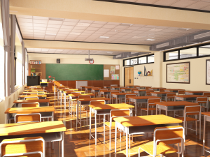 japanese classroom 3D Model