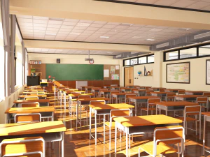 japanese classroom 3D Model