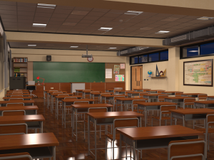japanese classroom 3D Model