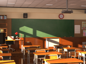 japanese classroom 3D Model