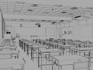 japanese classroom 3D Model