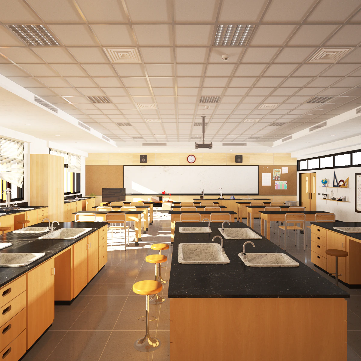 laboratory classroom 3D Model .c4d .max .obj .3ds .fbx .stl .blend 
