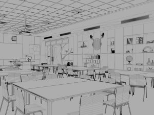 children classroom 3Dモデル