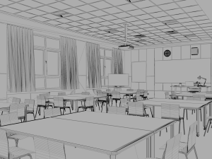 children classroom 3Dモデル