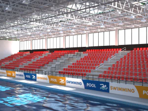 indoor swimming pool stadium 3D Model