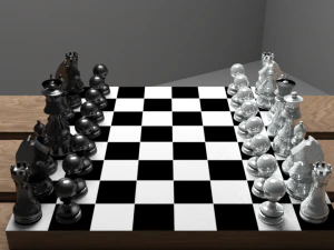 chess in blender fbx and obj 3D Model