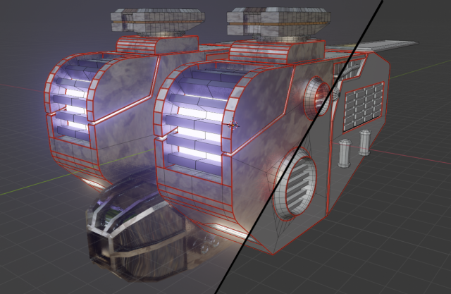 lowpoly scifi spaceship Modello 3D .c4d .max .obj .3ds .fbx .stl .blend 