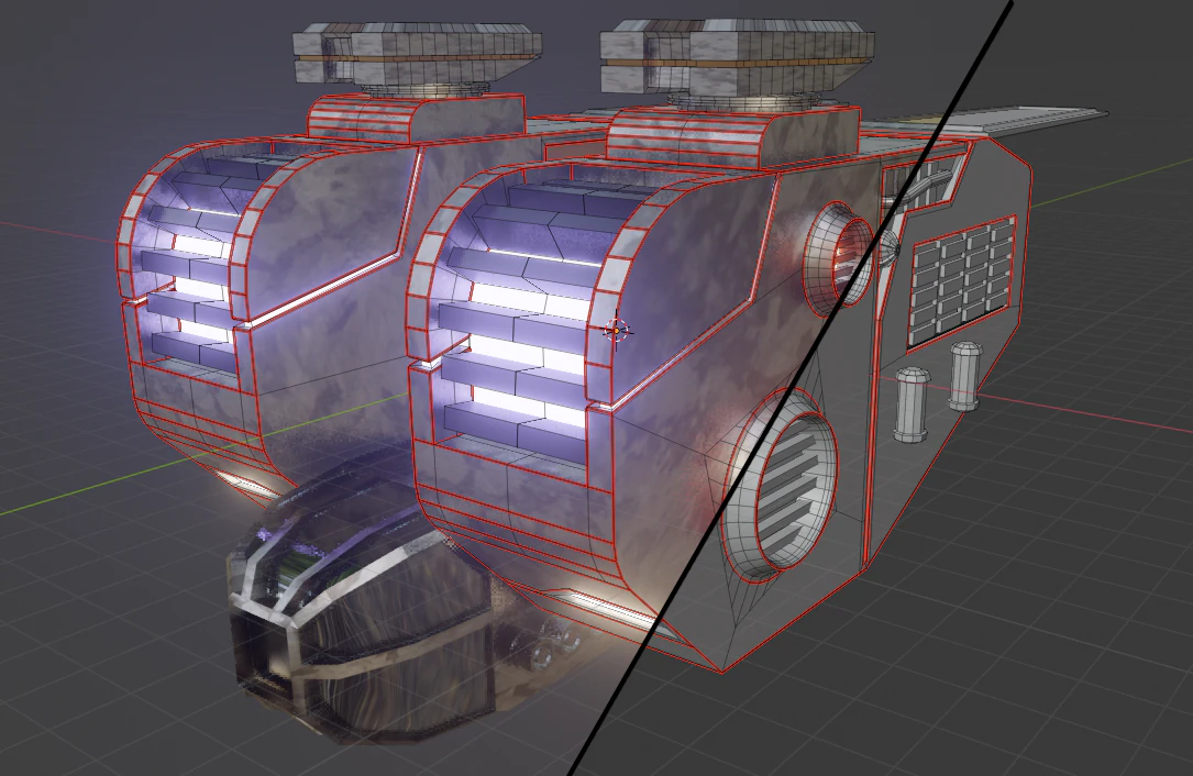 astronave fantascientifica lowpoly Modello 3D .c4d .max .obj .3ds .fbx .stl .blend 