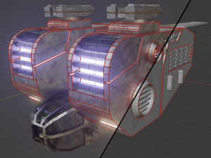 lowpoly scifi spaceship Modello 3D
