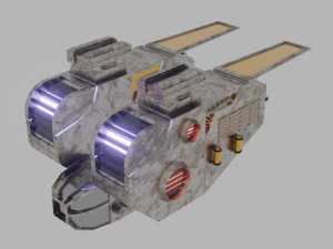astronave fantascientifica lowpoly Modello 3D