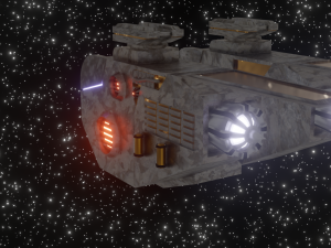 lowpoly scifi spaceship Modello 3D