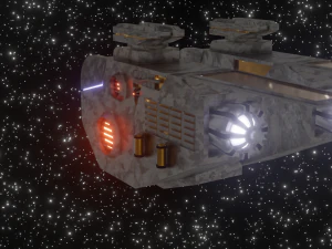 astronave fantascientifica lowpoly Modello 3D