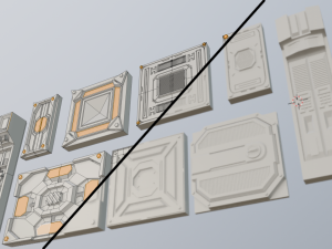 sci-fi planes - 9 pieces 3D Model