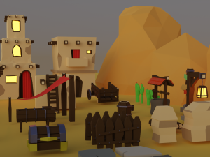 lowpoly set - kit 25 types things 3D Model