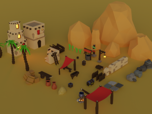 lowpoly set - kit 25 types things 3D Model