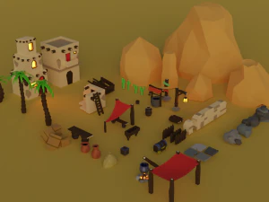 lowpoly set - kit 25 types things 3D Model