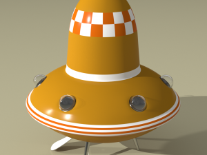 alien ship toy model Model 3D
