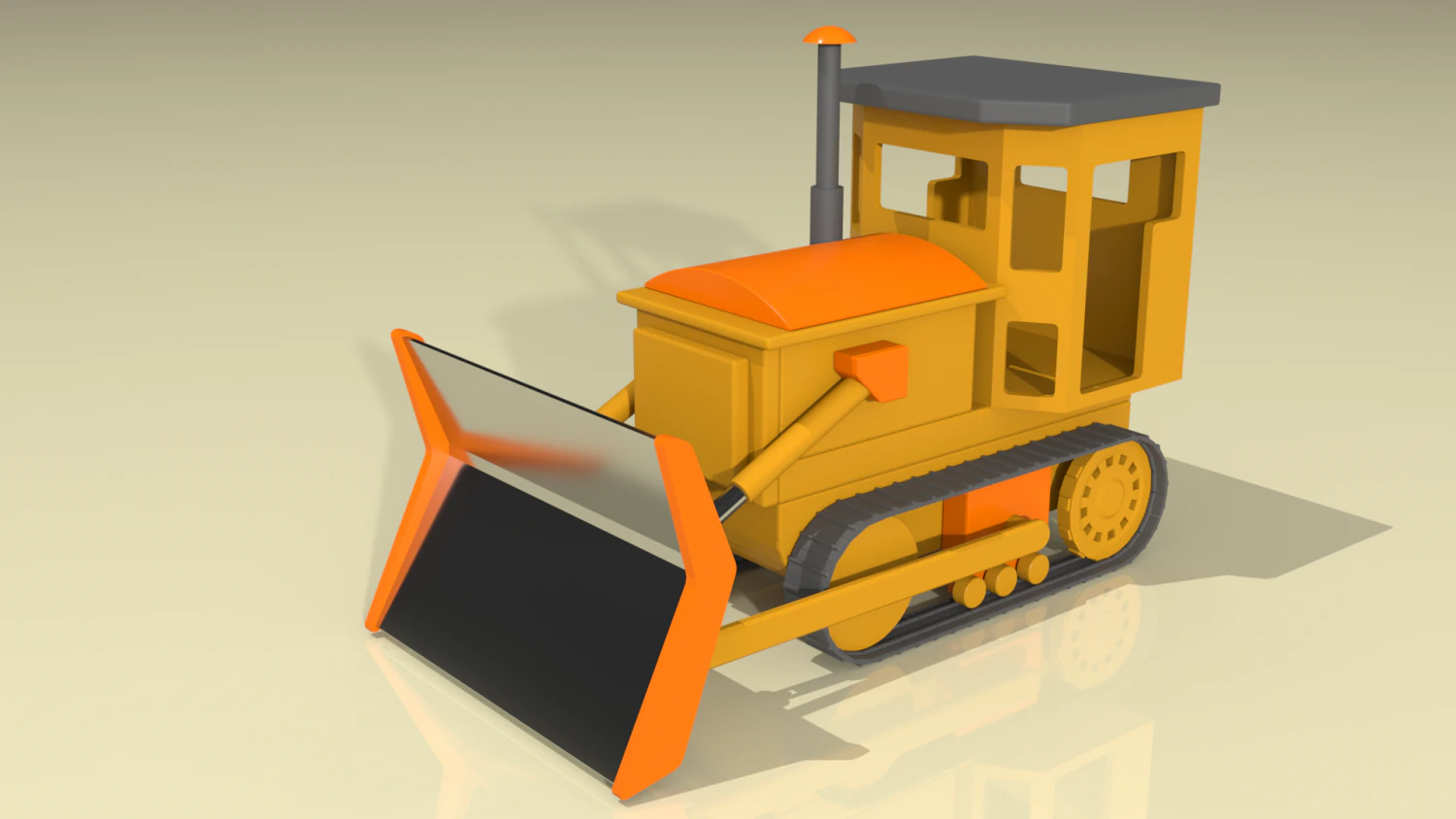 toy model tractor bulldozer 3D Model .c4d .max .obj .3ds .fbx .stl .blend