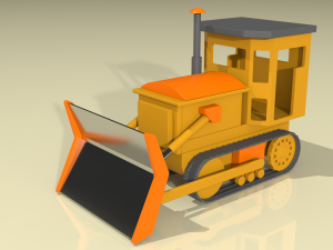 toy model tractor bulldozer 3D Model