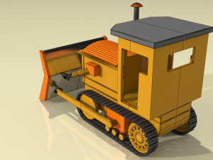 toy model tractor bulldozer 3Dモデル