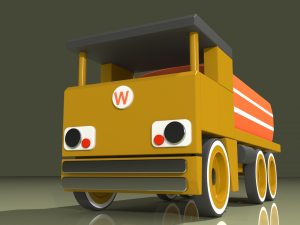 tank truck toy model 3D Model