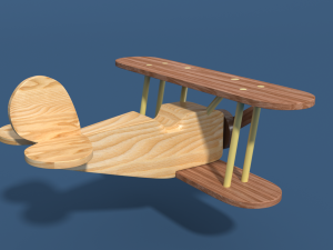 airplane childrens toy wooden 3D 모델