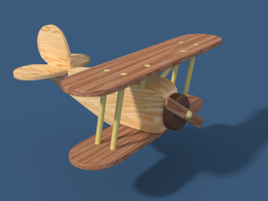 airplane childrens toy wooden 3D 모델