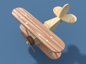 airplane childrens toy wooden 3D 모델